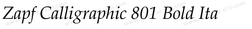Zapf Calligraphic 801 Bold Italic BT字体转换